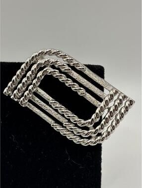 Vintage Silver tone Abstract Monet Brooch